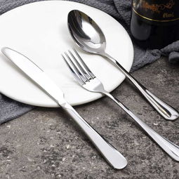 竹木本记 304不锈钢西餐餐具套装食品级牛排刀叉勺三件套